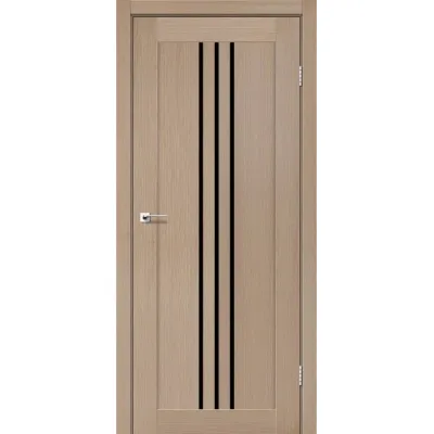 Двері Leador Doors Verona дуб мокко Чорне скло-0