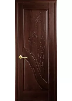 Двері Амата ПГ з гравіровкою каштан Новий Стиль