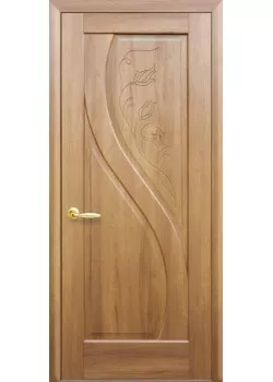 Двері Прима ПГ з гравіровкою зол. вільха Новий Стиль