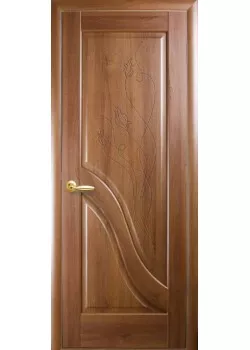 Двери Амата ПГ с гравировкой зол. ольха Новый Стиль