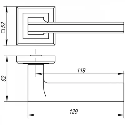 Ручки на розетах Punto Blade QL GR/CP-23-1
