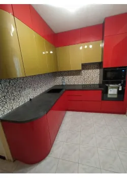 Угловая кухня под заказ Красная глянец №31 26.05.2023