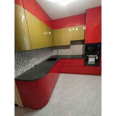 Угловая кухня под заказ Красная глянец №31 26.05.2023-0