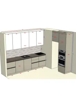 Угловая кухня на заказ Бело-серая №385 03.03.2026