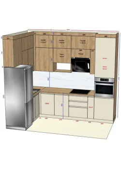 Угловая кухня на заказ крашеный МДФ Дуб крафт золотой №390 09.03.2026