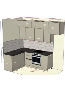 Угловая кухня на заказ Шампань №396 12.03.2026