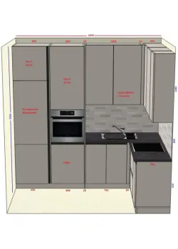 Угловая кухня на заказ Кашемир №401 19.03.2026