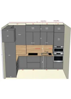 Угловая кухня на заказ Графит №410 23.03.2026