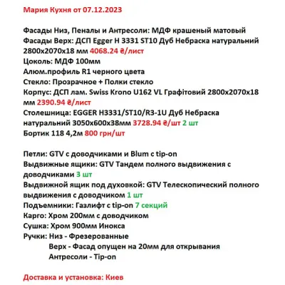 Мебель Вариант Кухни №4 02.12.2023-1