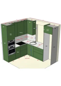 Угловая кухня на заказ крашеный МДФ №119 16.09.2024