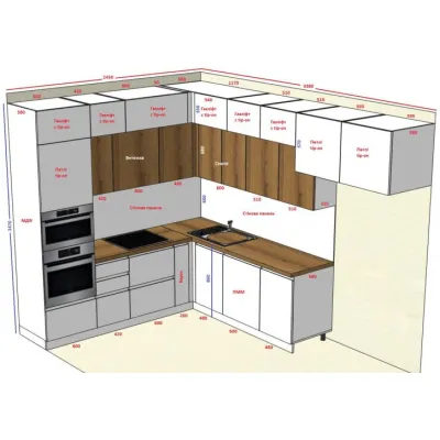 Кутова кухня на замовлення Білий / Дуб Шерман №157 22.10.2024-0
