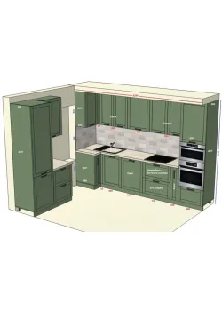 Угловая кухня на заказ крашеный МДФ №219 08.01.2025