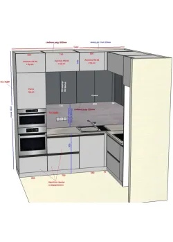 Угловая кухня на заказ крашеный МДФ №327 29.12.2025