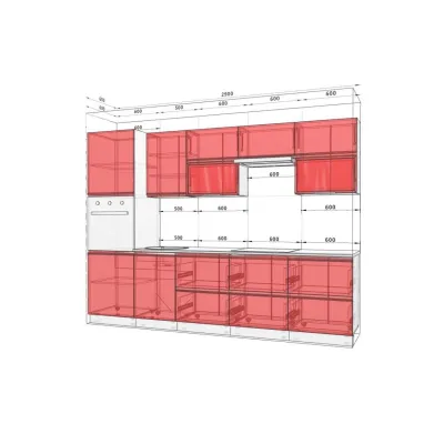 Готовая кухня Комфорт Тренд 290см Белого цвета-2