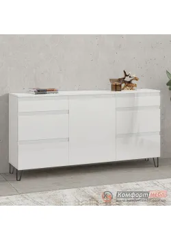 Комод альфа ручка Flex 1,5м МДФ фасад Белый для белья
