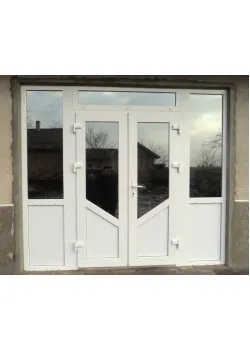 Металопластикові вхідні двері VEKA Softline з фрамугою 3000 x 2500