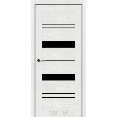 Межкомнатные Двери City Line DELTA Черное стекло ПВХ плёнка-2