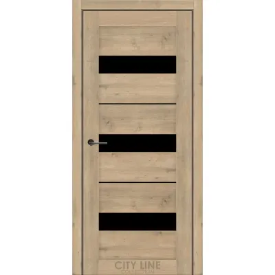 Межкомнатные Двери City Line ARION Черное стекло ПВХ плёнка-1