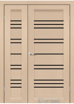 Двери Darumi Doors Versal дуб боровой полуторные Черное стекло
