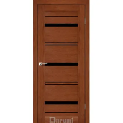 Межкомнатные Двери Darumi Doors Darina орех роял Черное стекло Ламинатин-0
