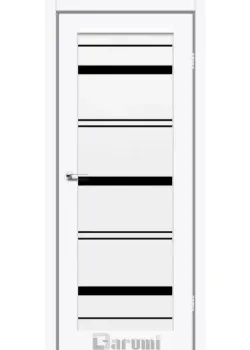 Двері Darumi Doors Darina білий матовий Чорне скло