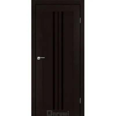 Межкомнатные Двери Darumi Doors Stella дуб честнат Черное стекло Ламинатин-0