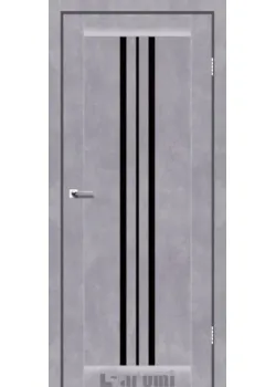 Двері Darumi Doors Stella сірий бетон Чорне скло
