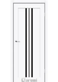 Двері Darumi Doors Stella білий матовий Чорне скло