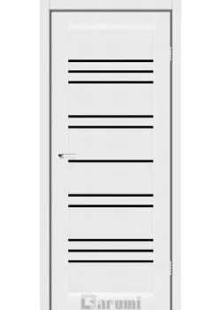 Двери Darumi Doors Versal белый текстурный Черное стекло