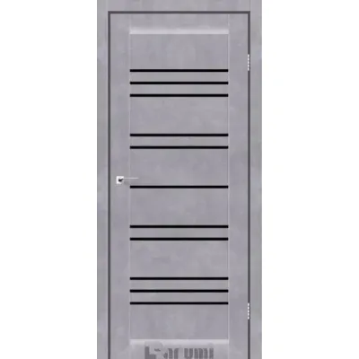 Міжкімнатні Двері Darumi Doors Versal сірий бетон Чорне скло Ламінатин-0