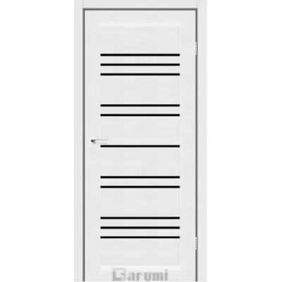 Межкомнатные Двери Darumi Doors Versal белый матовый Черное стекло Ламинатин-0