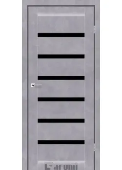 Двери Darumi Doors Vela серый бетон Черное стекло
