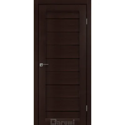 Межкомнатные Двери Darumi Doors Leona дуб честнат Черное стекло Ламинатин-0