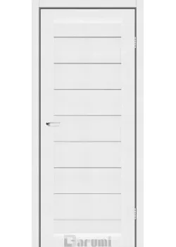 Двери Darumi Doors Leona белый текстурный Черное стекло