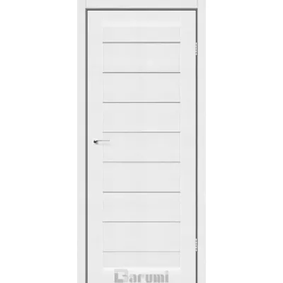 Межкомнатные Двери Darumi Doors Leona белый текстурный Черное стекло Ламинатин-0