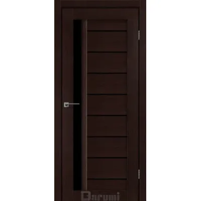 Межкомнатные Двери Darumi Doors Bordo дуб честнат Черное стекло Ламинатин-0
