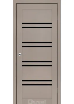 Двері Darumi Doors Mary сірий краст Чорне скло