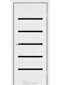 Двері Darumi Doors Tina білий текстурний Чорне скло