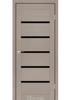 Двері Darumi Doors Tina сірий краст Чорне скло