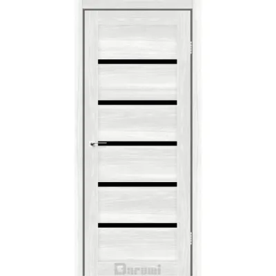 Межкомнатные Двери Darumi Doors Tina ясень отару Черное стекло Ламинатин-0