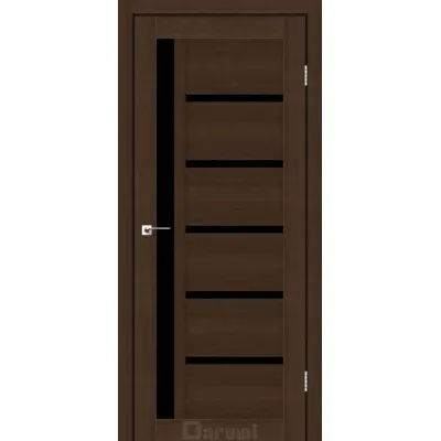 Міжкімнатні Двері Darumi Doors Arny дуб честнат Чорне скло Ламінатин-0