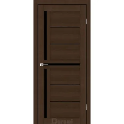 Міжкімнатні Двері Darumi Doors Sabrina дуб честнат Чорне скло Ламінатин-0