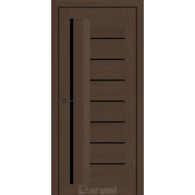 Межкомнатные Двери Darumi Doors Floriana-01 дуб карини Черное стекло Ламинатин-0