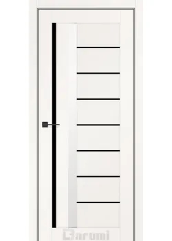 Двери Darumi Doors Floriana-01 белый мат Черное стекло