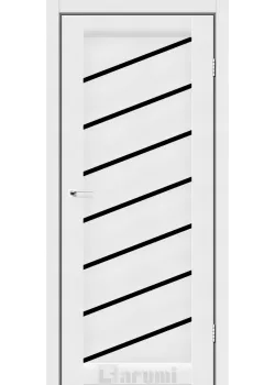 Двери Darumi Doors Rosalia белый текстурный Черное стекло