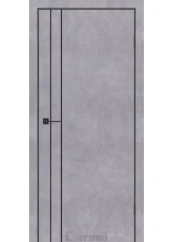 Двери Darumi Doors Plato Line PTL-05 бетон серый молдинг и торцы алюминий черный