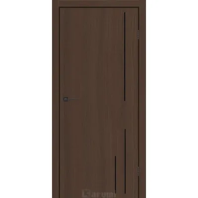 Міжкімнатні Двері Darumi Doors Plato Line PTL-06 дуб каріні молдинг і торці алюміній чорний Ламінатин-0