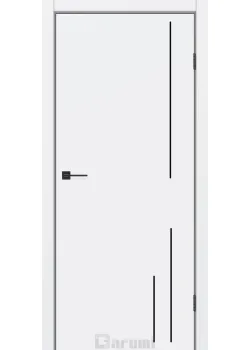 Двери Darumi Doors Plato Line PTL-06 белый мат молдинг и торцы алюминий черный