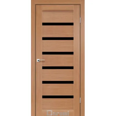 Міжкімнатні Двері Darumi Doors Vela дуб натуральний Чорне скло Ламінатин-0