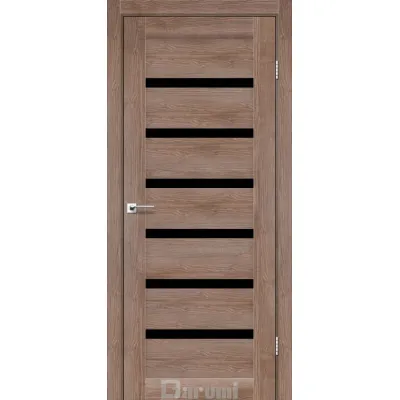 Міжкімнатні Двері Darumi Doors Vela горіх бургун Чорне скло Ламінатин-0